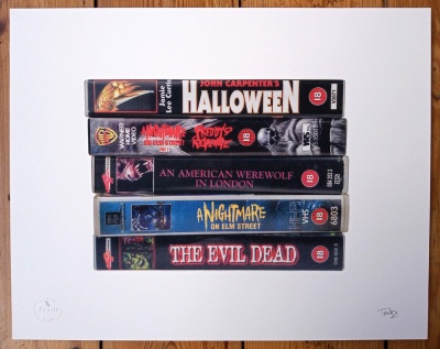 ''VHS Horror 1'' limited edition screenprint by Trash Prints