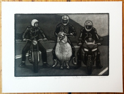 ''Hardtail'' mezzotint print by Sjoerd Tegelaers