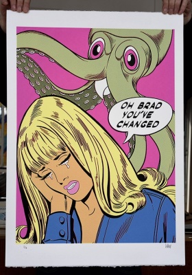 'Brad' Limited edition pop art screenprint by Villain