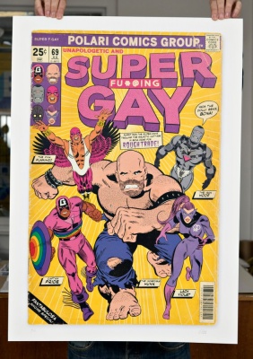''Super Fu*!?ng Gay'' limited edition print by Villain
