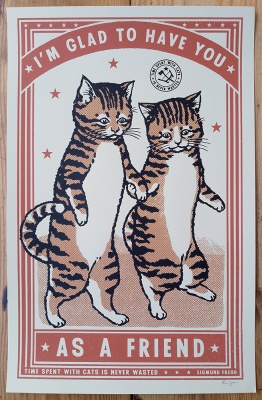 ''A friend'' cat screenprint by Ravi Zupa