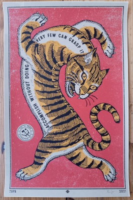 ''Accomplish'' screenprint by Ravi Zupa