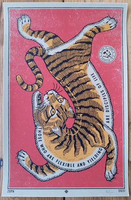 ''Flexible'' screenprint by Ravi Zupa