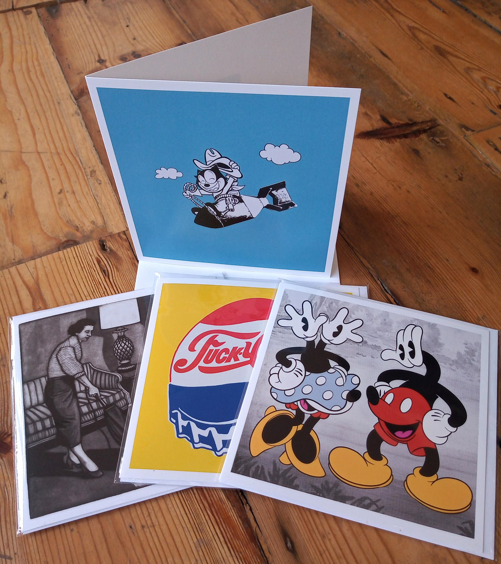 Pack of four square mixed greetings cards