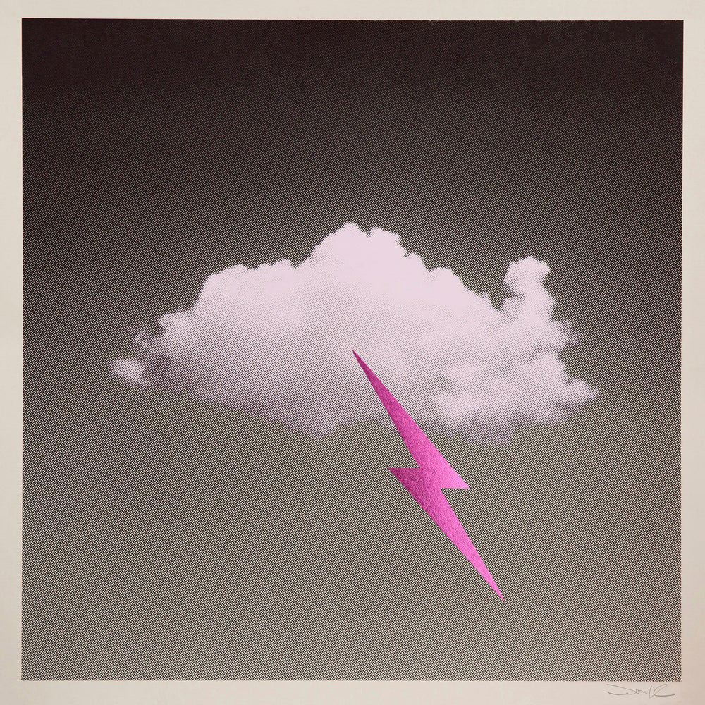 ''Little Fucking Cloud (Metallic Pink)'' screenprint by Donk
