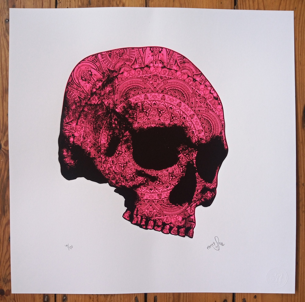 ''Pink Skull'' limited edition screenprint by 57 Design