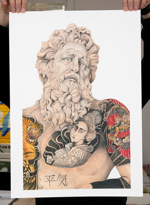 ''Tattooed Tiberinus'' limited edition giclee print by Jose Madrid