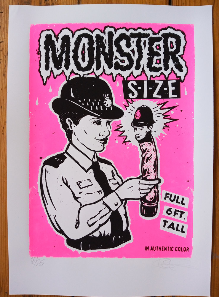 ''Monster size'' limited edition screenprint by Ben Rider