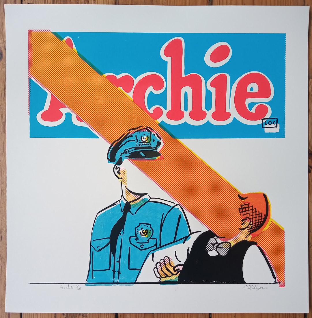 ''Archie'' limited edition screenprint by Carl Stimpson