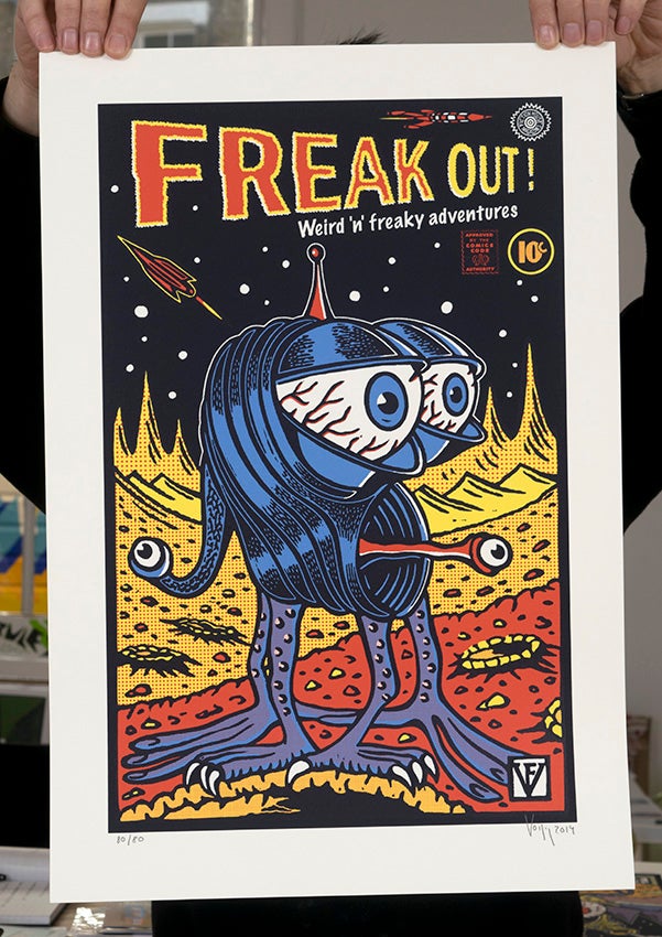 ''Freak Out!'' screenprint by Frederic Voisin